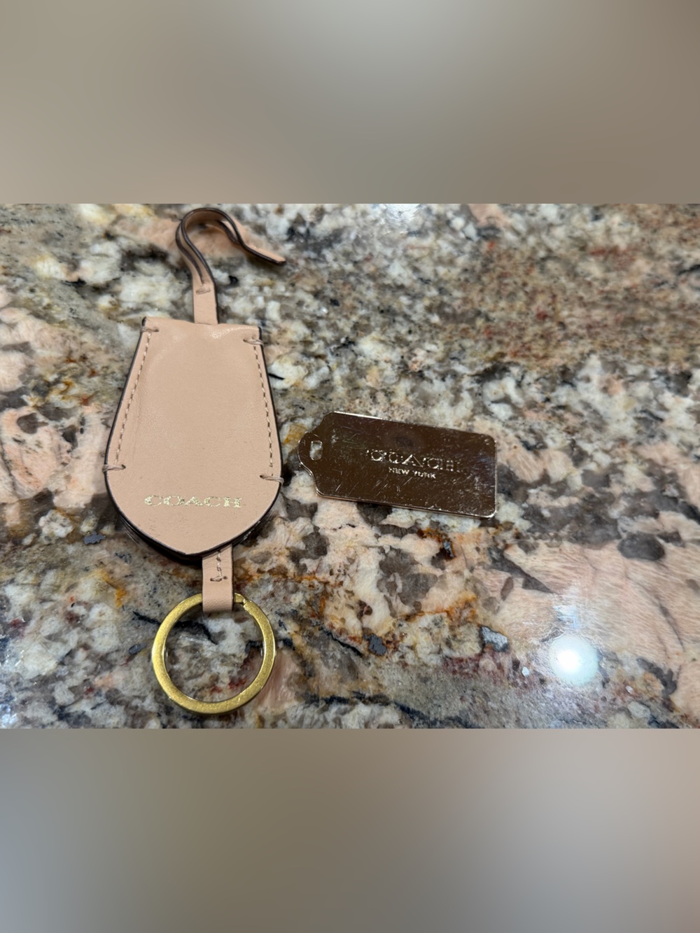 Coach Leather Key Clochette & Gold Coach Dogtag Bundle
